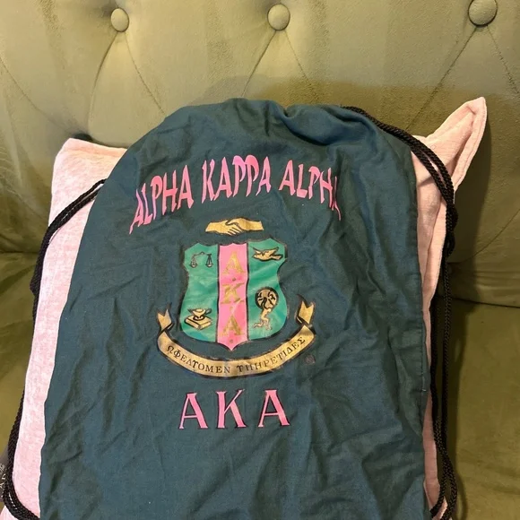 Alpha Kappa Alpha Drawstring Bag - Picture 3 of 3